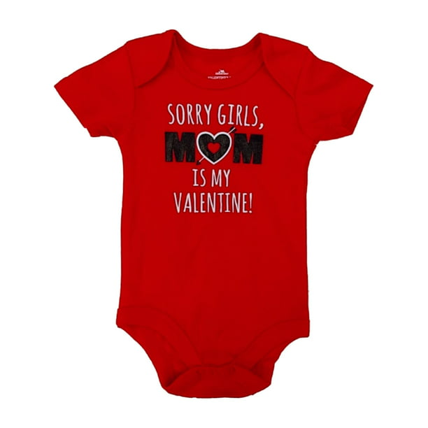 Carters Baby Mommy is My First Valentine Long Sleeve Red Bodysuit 